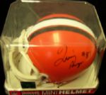 Cleveland Browns Riddell NFL Ftbl. Mini-Helmet- Autographed by Quincy Morgan