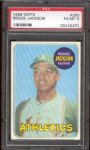 1969 Topps Baseball- #260 Reggie Jackson, A’s- Rookie!- PSA Ex-Mt 6 