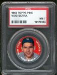 1956 Topps Baseball Pin- Yogi Berra, Yankees- PSA NM 7