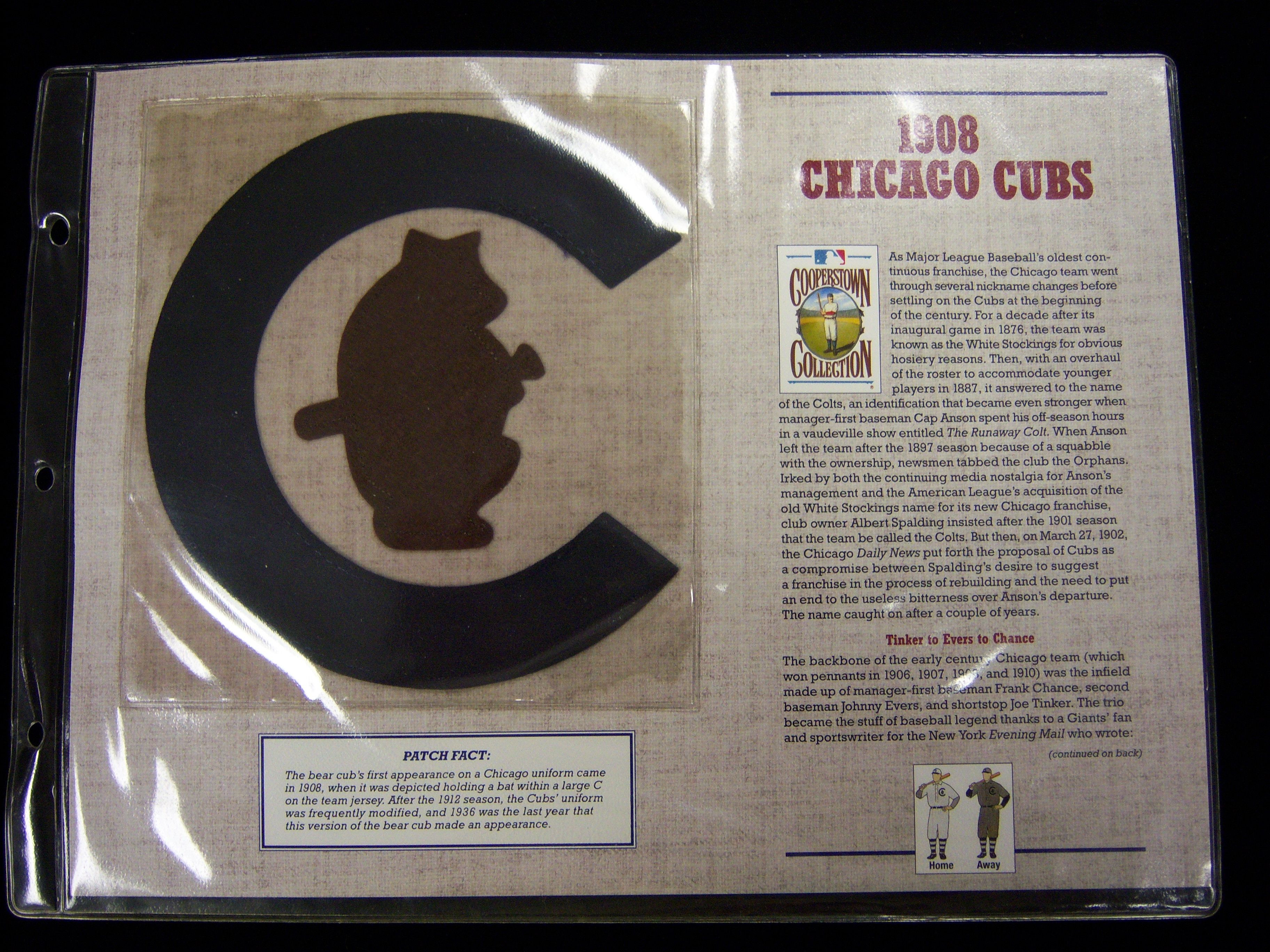 Lot Detail - Willabee & Ward 1908 Chicago Cubs Patch