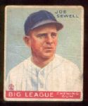 1933 Goudey Baseball- #165 Joe Sewell, Yankees