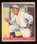 1933 Goudey Baseball- #188 Rogers Hornsby, St. Louis Browns
