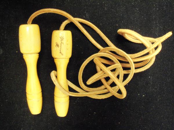 1970’s-80’s Muhammad Ali Endorsed Wood/Leather Jump Rope