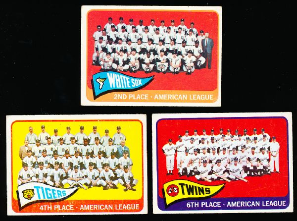 1965 O-Pee-Chee Bsbl.- 4 Diff. Team Cards