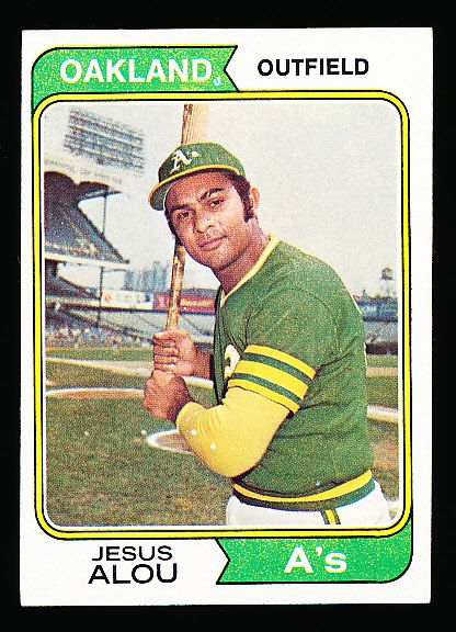 1974 Topps Bsbl. #654 Jesus Alou, Athletics- 6 Cards