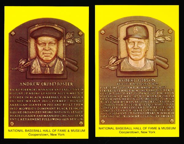 1981 Baseball Hall of Fame “Banana Yellow” Postcards- 2 Diff.