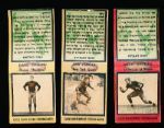 1934 Diamond Matchbooks Ftbl.- 3 Diff. Covers