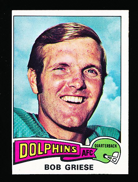 1975 Topps Ftbl. #100 Bob Griese- 3 Cards