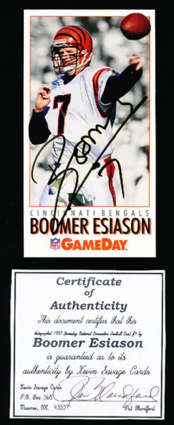 1992 Gameday National Convention Ftbl. #4 Boomer Esiason, Bengals- Autographed