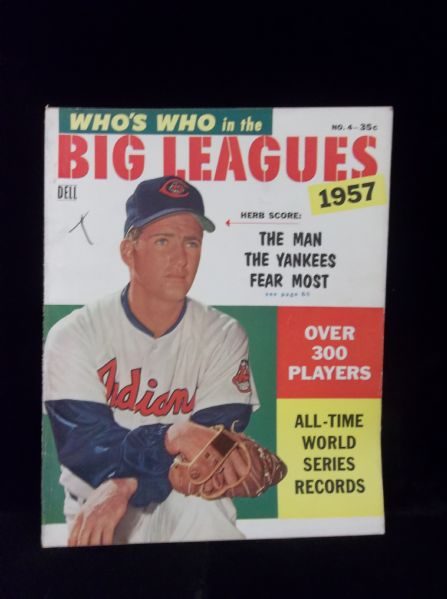 1957 Dell Who’s Who in the Big Leagues Bsbl. Magazine- Herb Score Cover