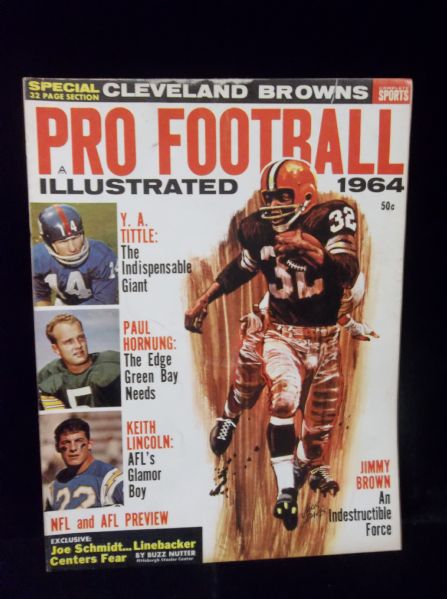 1964 Pro Football Illustrated Magazine- Jim Brown Drawing on cover