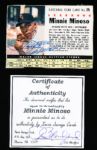 1961`Post Bsbl. #25 Minnie Minoso, White Sox- Autographed