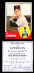 1963 Topps Bsbl. #479 Ed Brinkman, Senators- Autographed