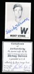 1977 TCMA Renata Galasso Bsbl. #45 Mickey Vernon, Senators- Autographed