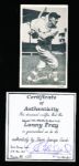 1970’s TCMA Wide Pen Premium Reprint- Lonnie Frey- Autographed