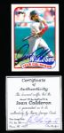 1989 Topps Bsbl. #656 Ivan Calderon, White Sox- Autographed