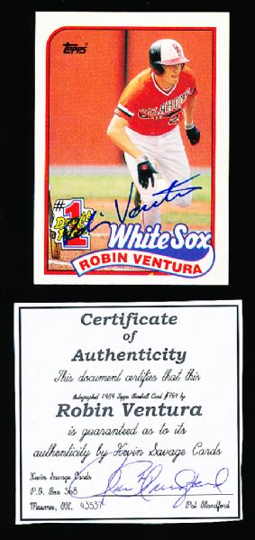 1989 Topps Bsbl. #764 Robin Ventura, White Sox- Autographed
