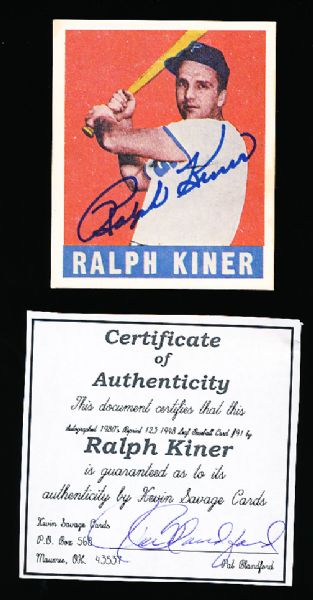 1980’s Reprint 123 1948 Leaf Bsbl. #91 Ralph Kiner