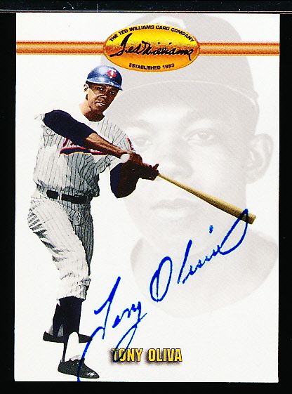 1993 Ted Williams Bsbl. #50 Tony Oliva, Twins- Autographed