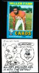 1971 Topps Ftbl. Original Card Cartoon Art- #69 Miller Farr, Cardinals