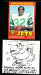 1971 Topps Ftbl. Original Card Cartoon Art- #73 Emerson Boozer, Jets