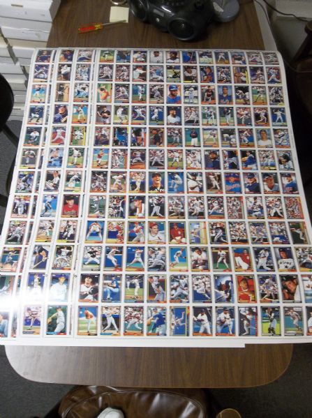 1992 Topps Baseball- Complete Set of 792 Cards on Six Diff. 132-Card Uncut Sheets