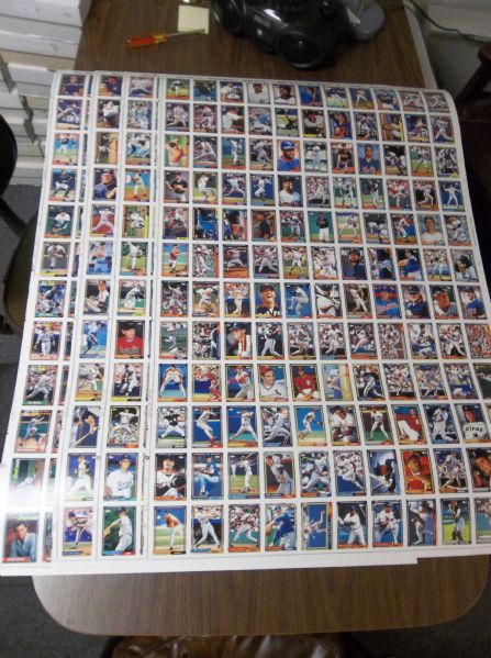 1992 Topps Baseball- Complete Set of 792 Cards on Six Diff. 132-Card Uncut Sheets