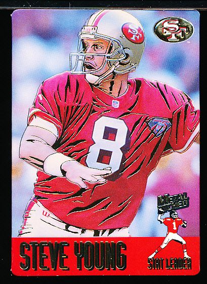 1994 Action Packed Ftbl.- Prototype- “Metal Etched Stat Leader”- #SL1 Steve Young, 49ers
