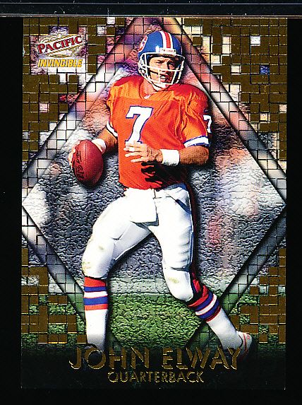1996 Pacific Invincible Ftbl.- “Pop Cards”- #4 John Elway, Broncos