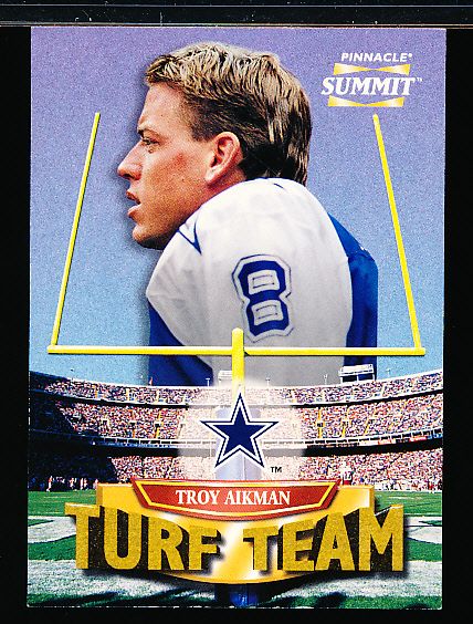 1996 Summit Ftbl.- “Turf Team” Insert- #9 Troy Aikman, Cowboys- #2874/4,000