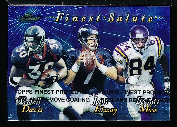 1998 Finest Ftbl.- “Finest Salute”- #FS Terrell Davis/ John Elway/ Randy Moss