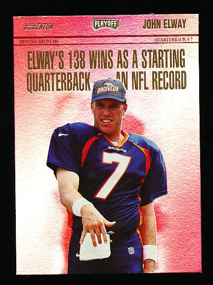 1998 Playoff Momentum Ftbl.- “Headliners Red”- #R7 John Elway, Broncos