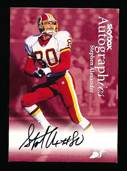 1999 Skybox Ftbl.- “Autographics”- Stephen Alexander, Redskins