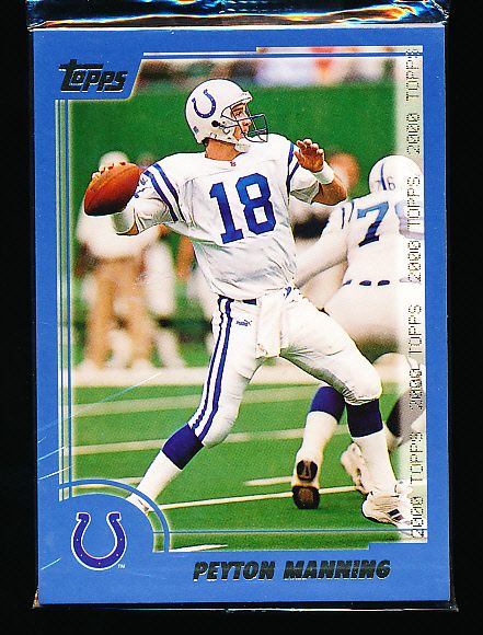 2000 Topps Ftbl.- One Unopened Promo Pack Set of 6 with Peyton Manning on Top!