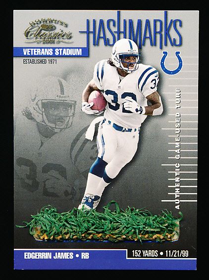 2001 Donruss Classics Ftbl.- “Hashmarks”- #HM12 Edgerrin James, Colts
