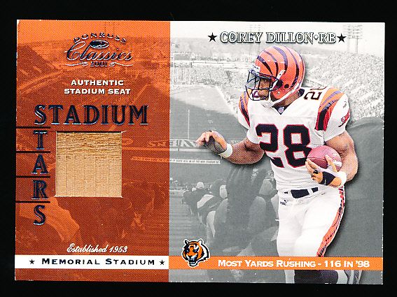 2001 Donruss Classics Ftbl.- “Stadium Stars”- #SS22 Corey Dillon, Bengals