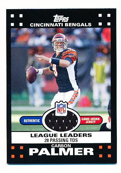 2007 Topps Ftbl.- “League Leader Relics”- #LLR-CP Carson Palmer, Bengals