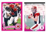2011 American Cancer Society Pink Bordered Breast Cancer Awareness Cincinnati Bengals Cards- 2 Diff.
