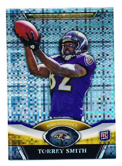 2011 Topps Platinum Ftbl.- “X-Fractor”- #119 Torrey Smith RC, Ravens