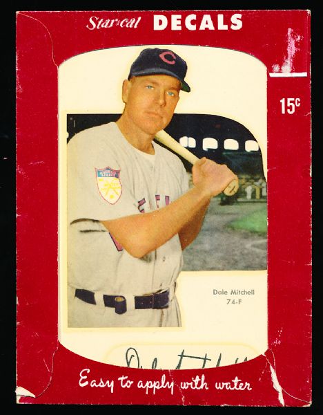 1952 Star-Cal Decals Type 1 Bsbl. #74F Dale Mitchell, Indians