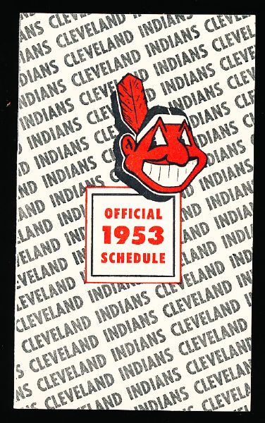 1953 Erin Brew Cleveland Indians Bsbl. Schedule