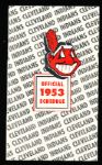 1953 Erin Brew Cleveland Indians Bsbl. Schedule