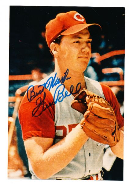 Gus Bell Autographed Color 4” x 6” Cincinnati Reds Bsbl. Photo- JSA Authenticated