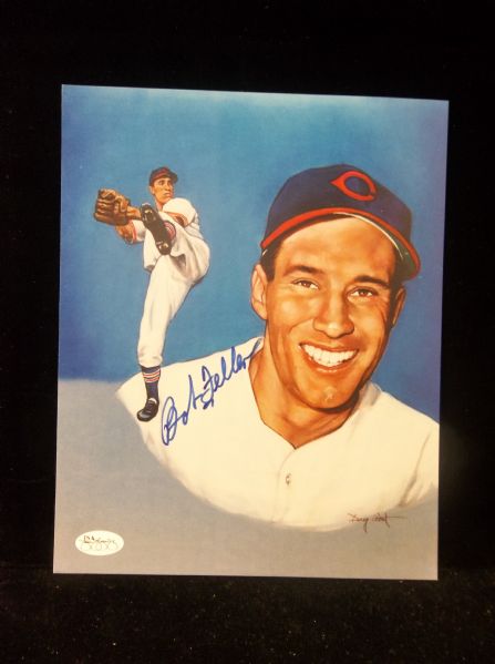 Bob Feller Autographed Color 8” x 10” Cleveland Indians Bsbl. Photo- JSA Authenticated