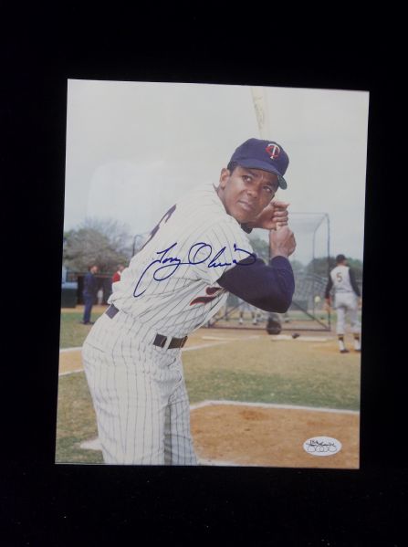 Tony Oliva Autographed Color 8” x 10” Minnesota Twins Bsbl. Photo- JSA Authenticated