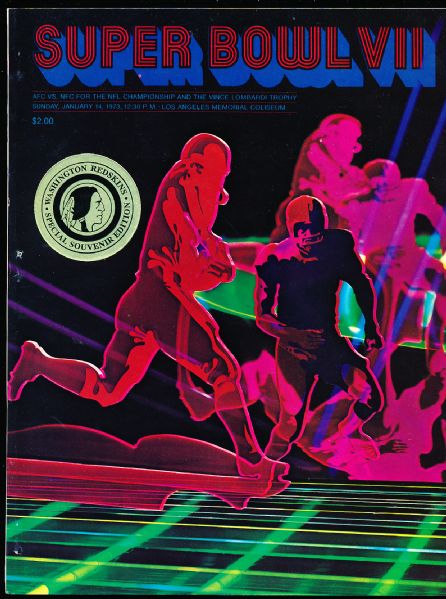 January 14, 1973 Super Bowl VII NFL Program- Miami vs. Washington- “Redskins Edition”
