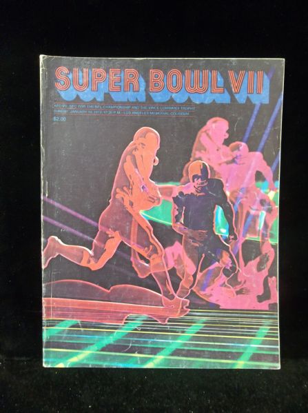 January 14, 1973 Super Bowl VII NFL Program- Miami vs. Washington