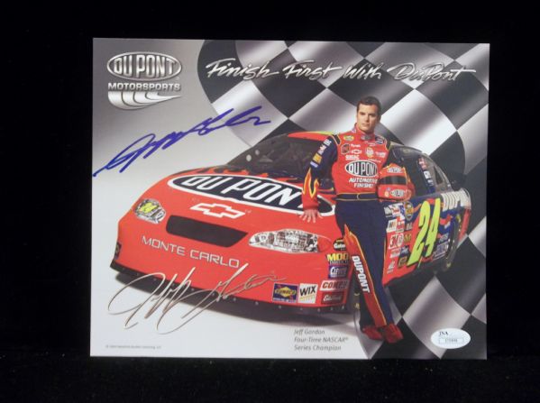 Jeff Gordon Autographed DuPont Racing 8” x 10” Handout- JSA Authenticated