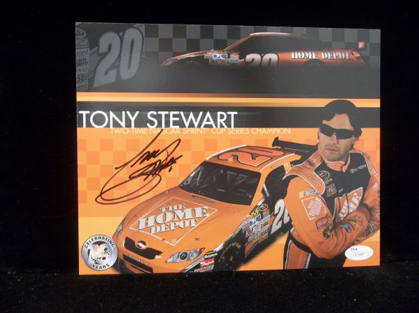 Tony Stewart Autographed Home Depot Racing 8” x 10” Handout- JSA Authenticated