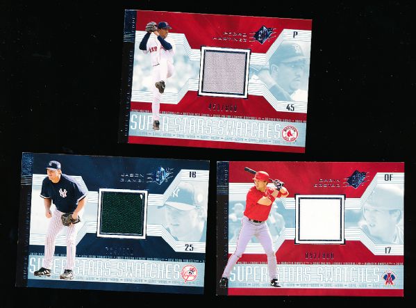 2002 SPx Bsbl. “Super Stars Swatches”- 4 Diff. Cards